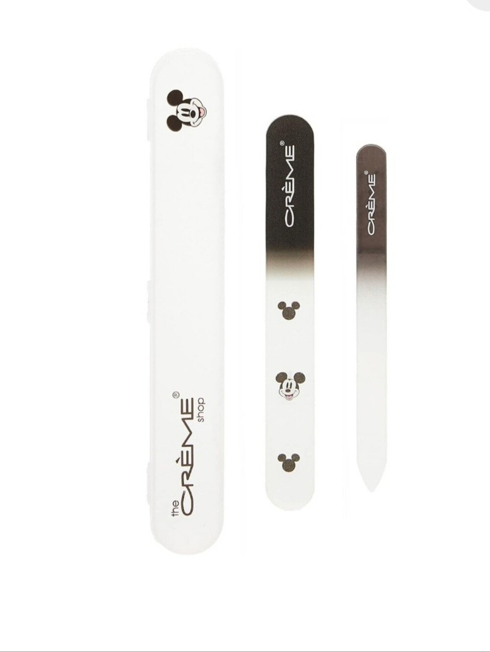 The Creme Shop Mickey Mouse Black and Clear Glass Nail FIles - New